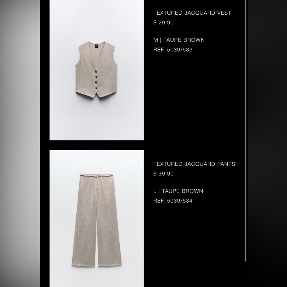 Zara Jacquard Pants and Vest Set